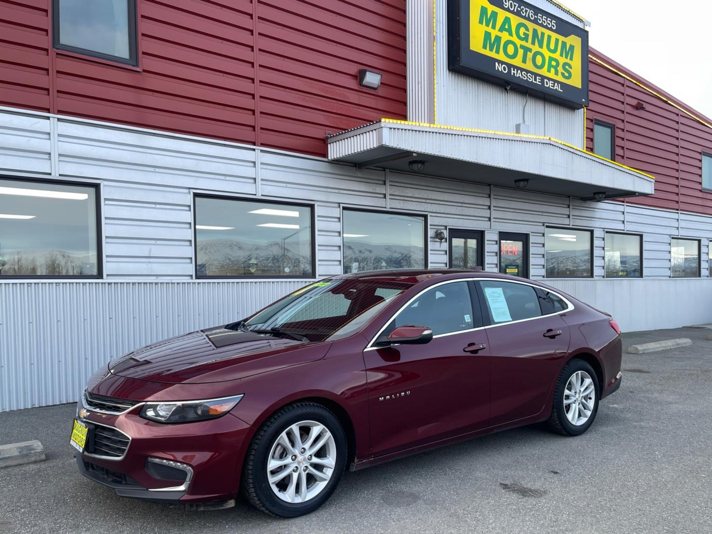 2016 Burgundy Chevrolet Malibu LT (1G1ZE5ST7GF) with an 1.5 Turbo inline 4 engine, 6 speed automatic transmission, located at 1960 Industrial Drive, Wasilla, 99654, (907) 274-2277, 61.573475, -149.400146 - Photo#0